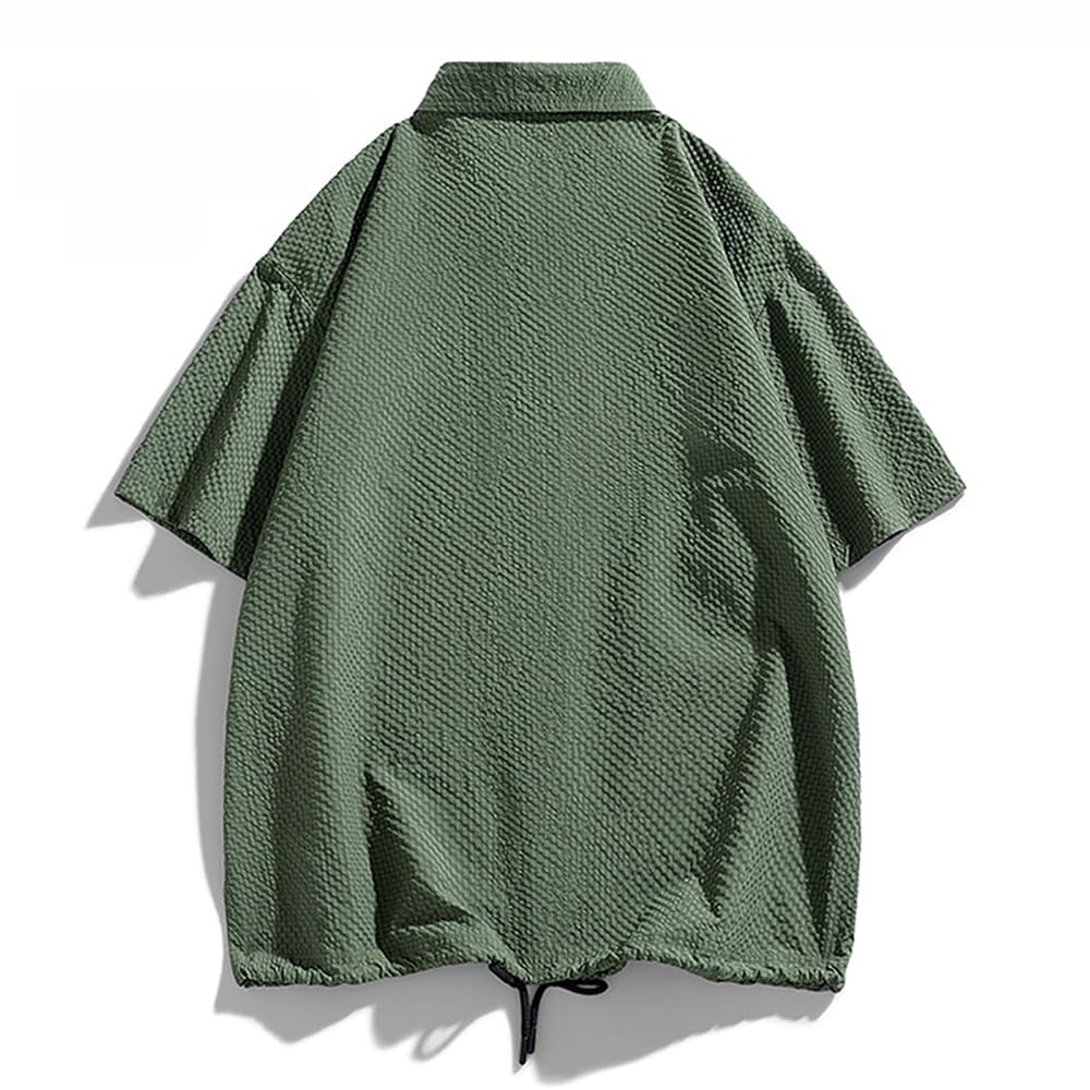 Mens Fashion Y2k Tshirts 2024 Summer Soild Color Button Down Mens Fashion Y2k Tshirts 2024 Summer Soild Color Button Down