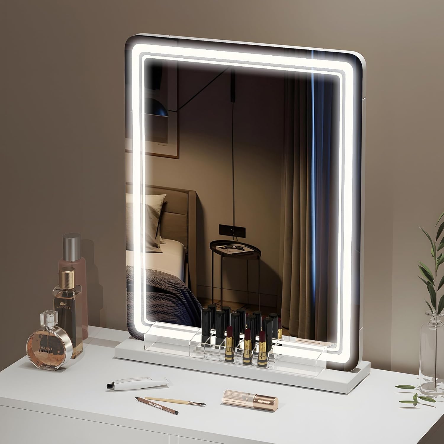 DlandHome Makeup Vanity Mirror with Lights, Mirror with Lipstick