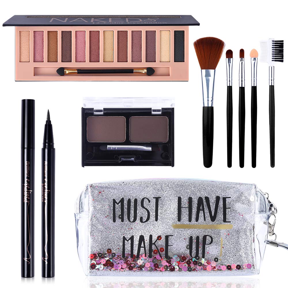All in One Makeup Kit,12 Colors Nude Shimmer Eyeshadow...