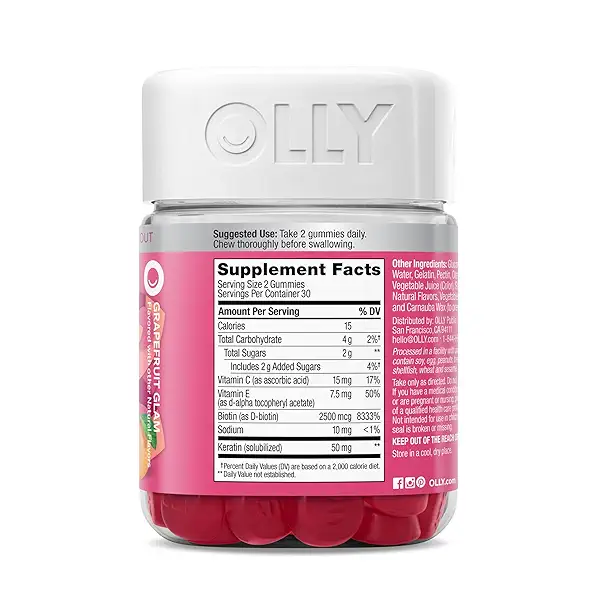 Olly, Gummy Undeniable Beauty Grapefruit Glam, 60 Count 10