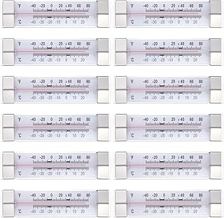 12 Pack Fridge Refrigerator Freezer Thermometer, Waterproof Analog, Large Dial, Accurate, Easy to Read, Wide Range -40°F to 80°F for Kitchen, Restaurant, Cooler, Lab, Industrial Use
