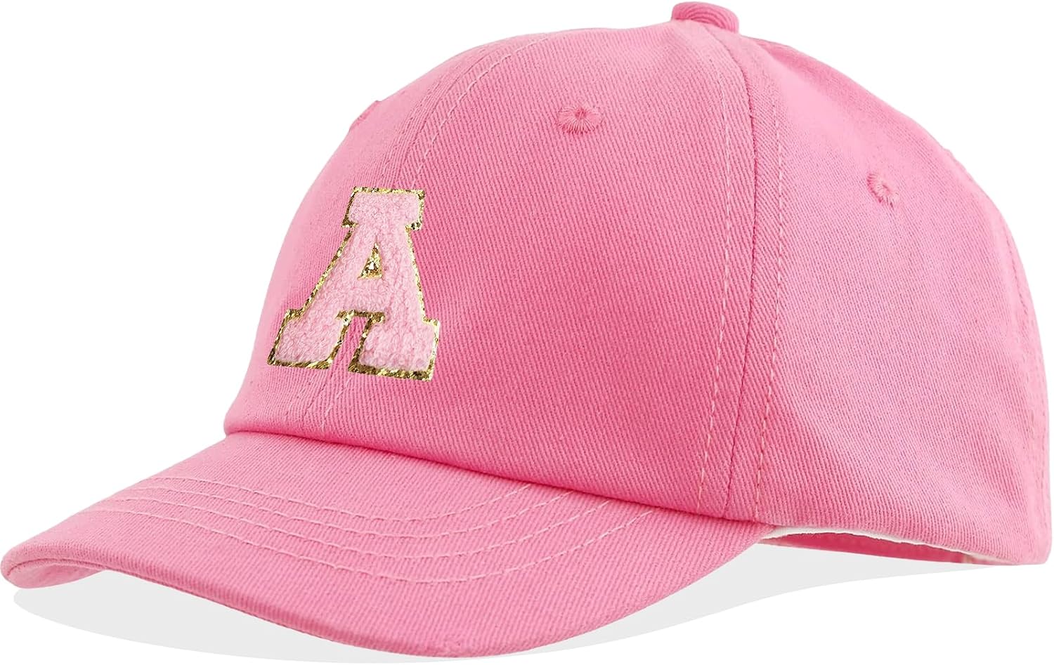 KMOLY Kids Baseball Cap Hat Cotton Cute Letter Adjustable Toddler Hat for Girls Unisex-Child Age 5-14 UPF 50+