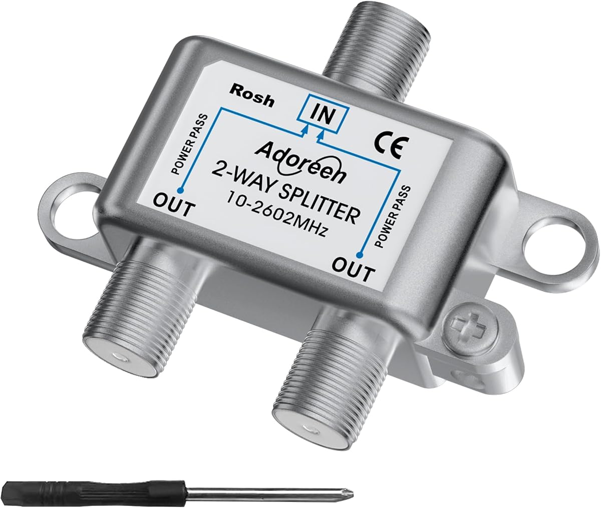 Adoreen 2-Way Coaxial Cable Splitter