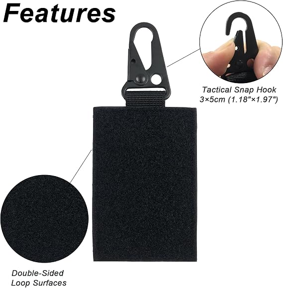 Patch Keychain with Snap Hook, DoubleSided HookandLoop Display Panel for Backpacks Bags Vests