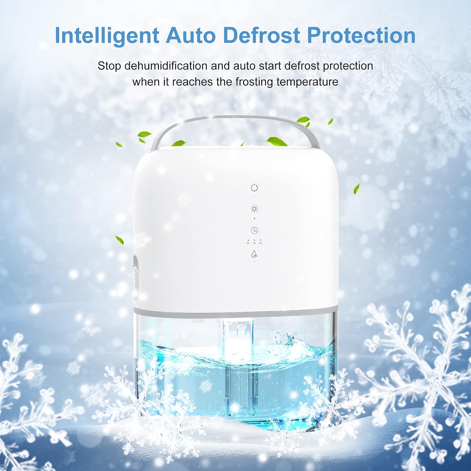 Dehumidifiers for Home 320 Sq.Ft with Timer Defrost Protection LED Light 50oz(1500ml) Ultra Quiet Small Dehumidifiers for Bedroom Bathroom Closet Kitchen Office RV