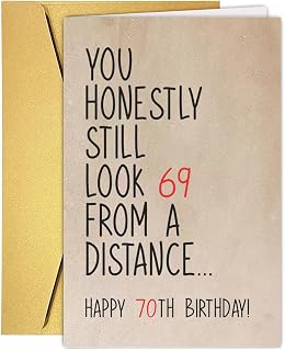 Funny 70 Year Old Birthday Card, Humorous 70th Birthday Card for Dad Mom Husband Wife Grandpa Grandma Friend, Ideal Born In 1956 Card for Him Her