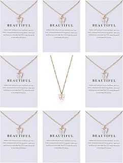 8 Pcs Butterfly Necklace Bulk Gifts for Women, Cute Friendship Necklace Set for Mother's Day Birthday Christmas Party Favors Jewelry