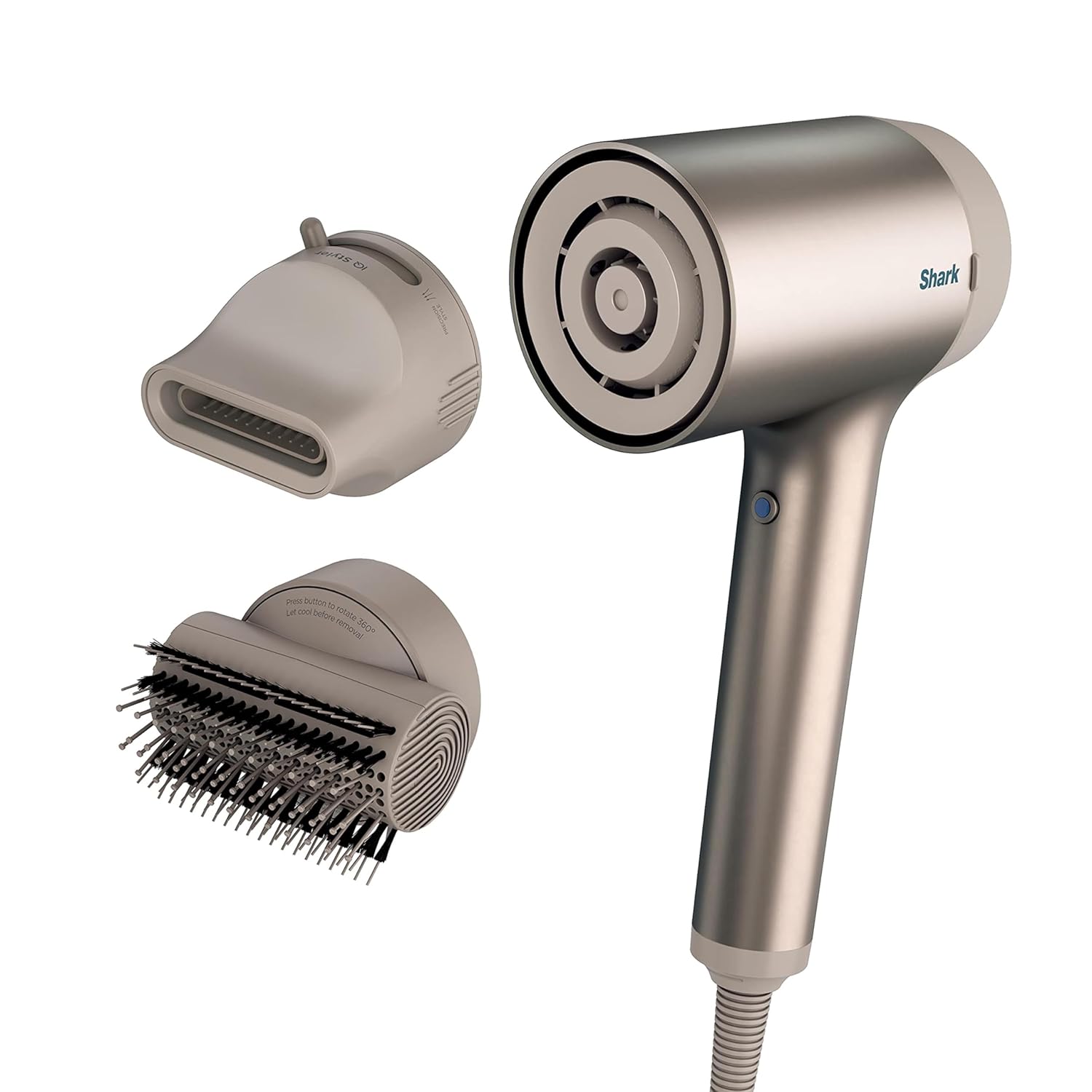 Shark HD112BRN HyperAIR Ionic Hair Dryer with 2-in-1 Concentrator, Styling Attachments, and Rotatable Hot Air Brush