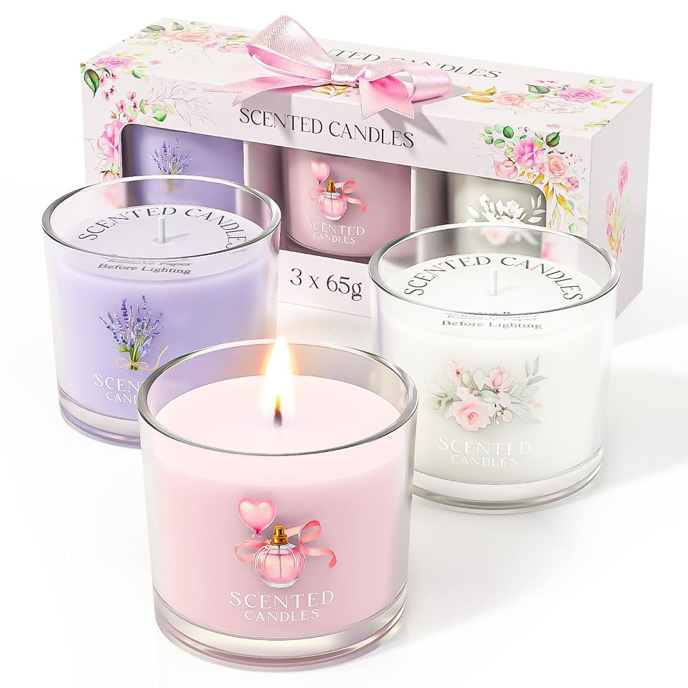 CHILLFLAME Scented Candles, Scented Candle Gift Set for Stress Relief, 3 — 7 oz