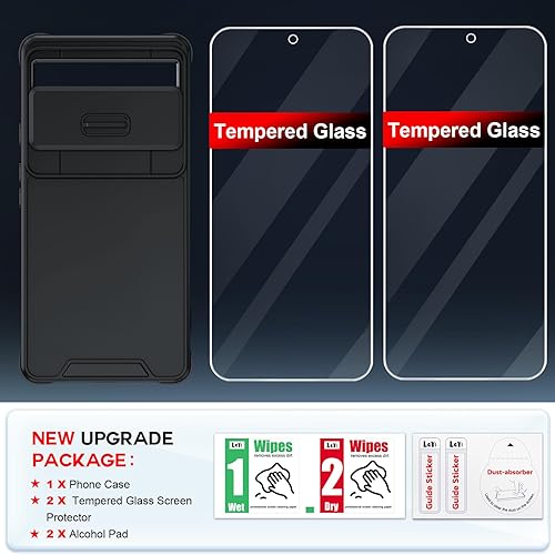 Miniatura 7 de LeYi Funda para Pixel 6A (2022) Funda para teléfono Google Pixel 6A con cubierta deslizante para cámara y 2 protectores de pantalla de vidrio