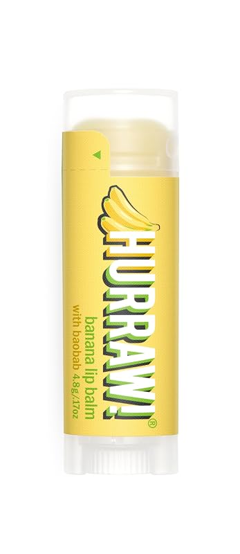 HURRAW! Bálsamo Labial Banana com baobá, 4,8 g