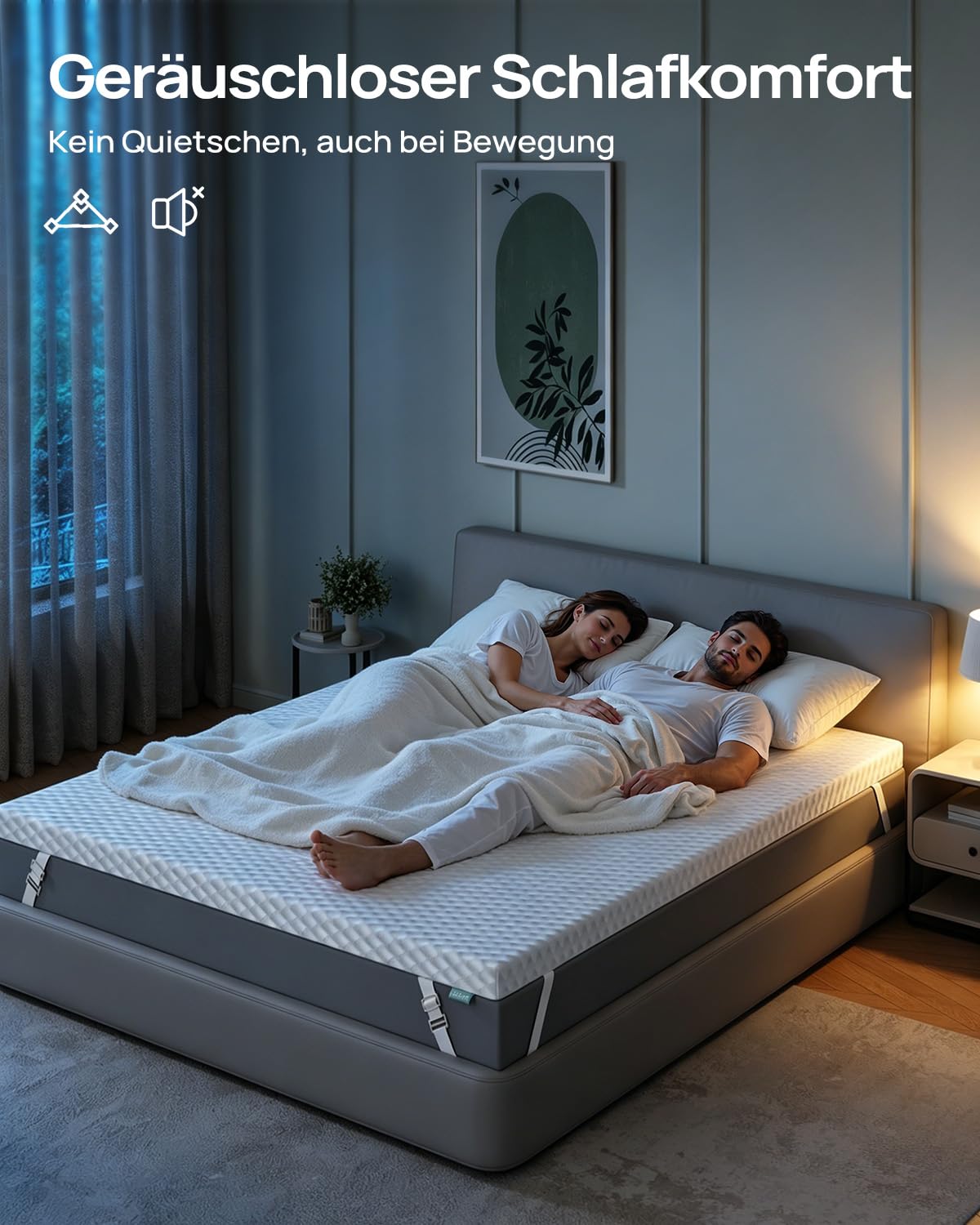 Releep Gel Topper 180x200cm H3/H4 7,5cm 5-Zonen Gelschaum Matratzen Topper | Wende-Topper mit Zwei Liegegefühlen, Kühlender Gelschaum, Waschbarer Bezug, Rutschfeste Unterseite, OEKO-TEX & CertiPUR