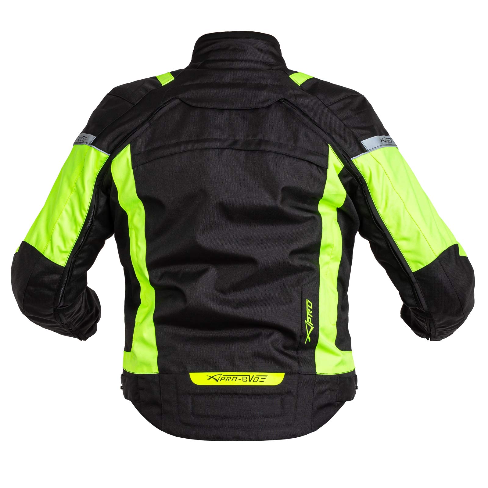 A-Pro Giacca Moto Mesh Tessuto Impermeabile Protezioni CE 4 Stagioni Fluo S