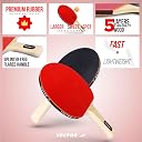 Vector X Cyber Table Tennis Playset (2 Racquets + 3 Balls + 1 Net) (Ball) Table Tennis Racquet and T.T Balls Set with Table Tennis Net (Multi-Color) (Cyber- Full T.T Set) gallery image