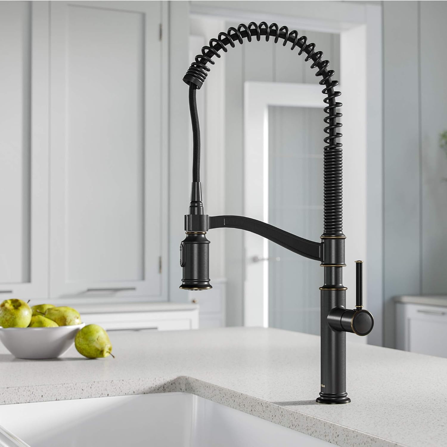 Oil Rubbed Bronze Commercial Pull-Down Kitchen Faucet