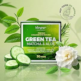 Under Eye Patches for Puffy Eyes and Dark Circles & Eye Bags with Green Tea Matcha & Aloe - Natural Skincare Hydrating Eye Masks with Hyaluronic Acid to Refresh, Soothe & Revitalize - 30 Pairs