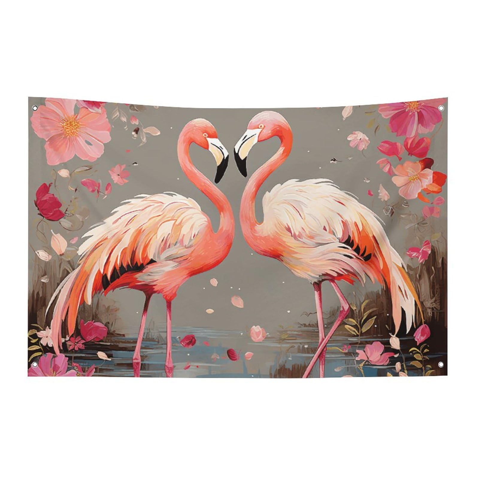 Drapeau flamants roses idéal pour décoration de dortoir et fêtes