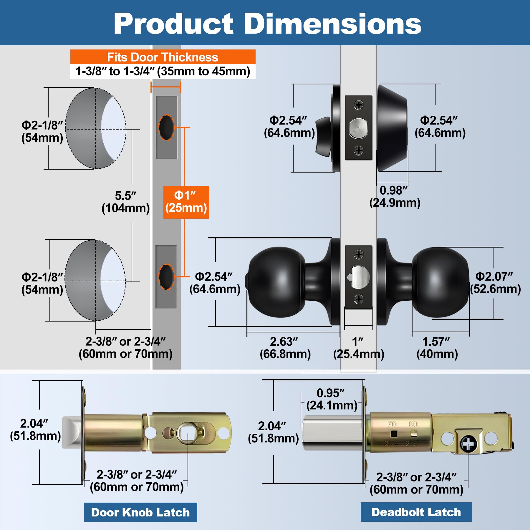 Premium All-Keyed-Alike Exterior Lock Set: Deadbolt & Lever Knob