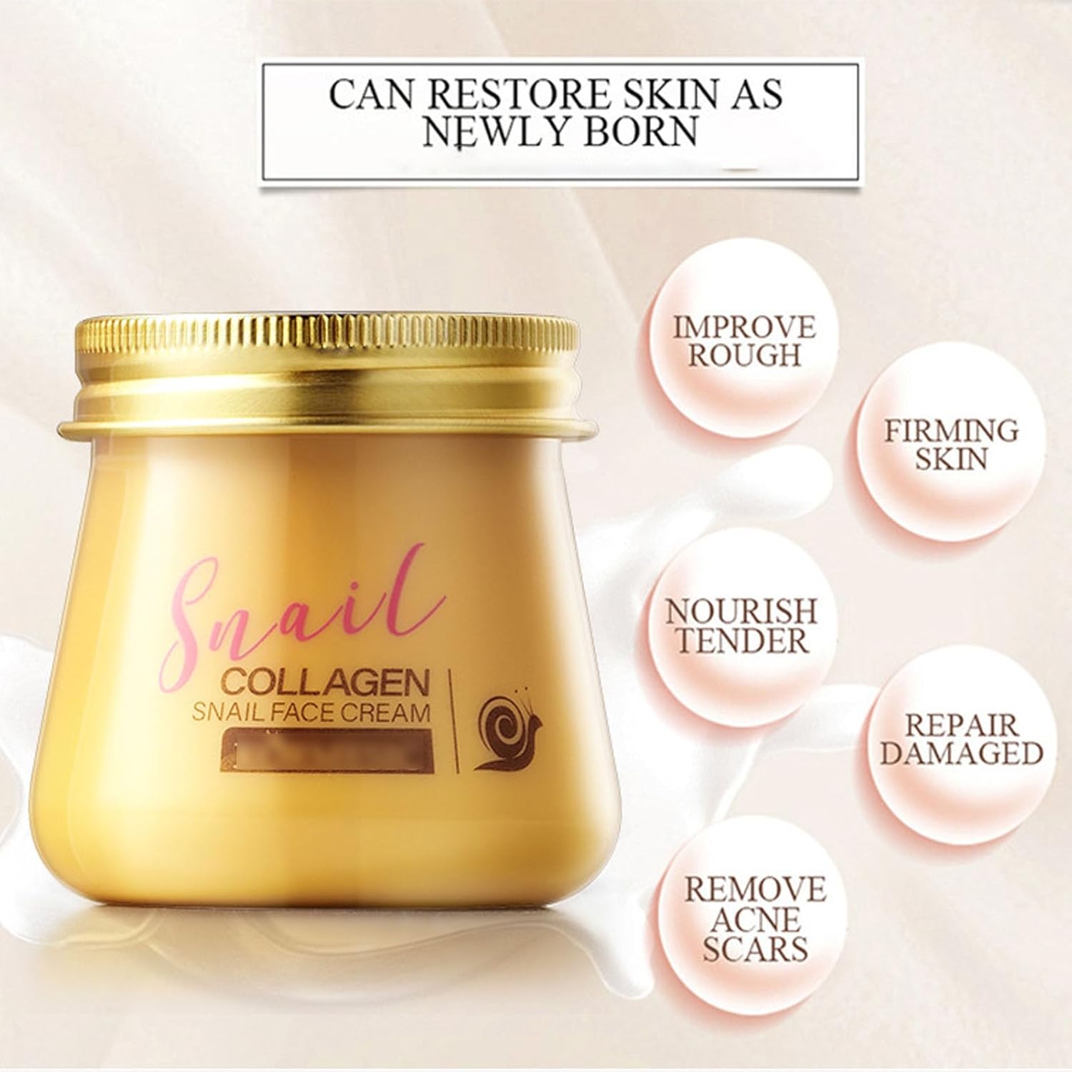 Snail Collagen Face Cream - Hydrating Anti-Wrinkle and Rejuvenating Cream, Collagen Snail Rejuvenation Face Cream for Women - Image 6