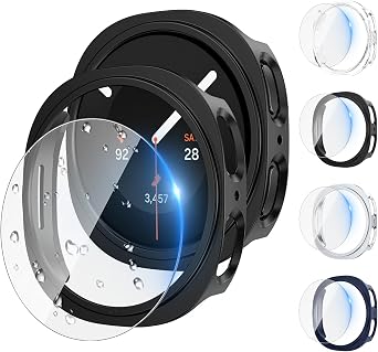 Kamita 4+4Pack Screen Protector Case for Samsung Galaxy Watch 9/8 44mm