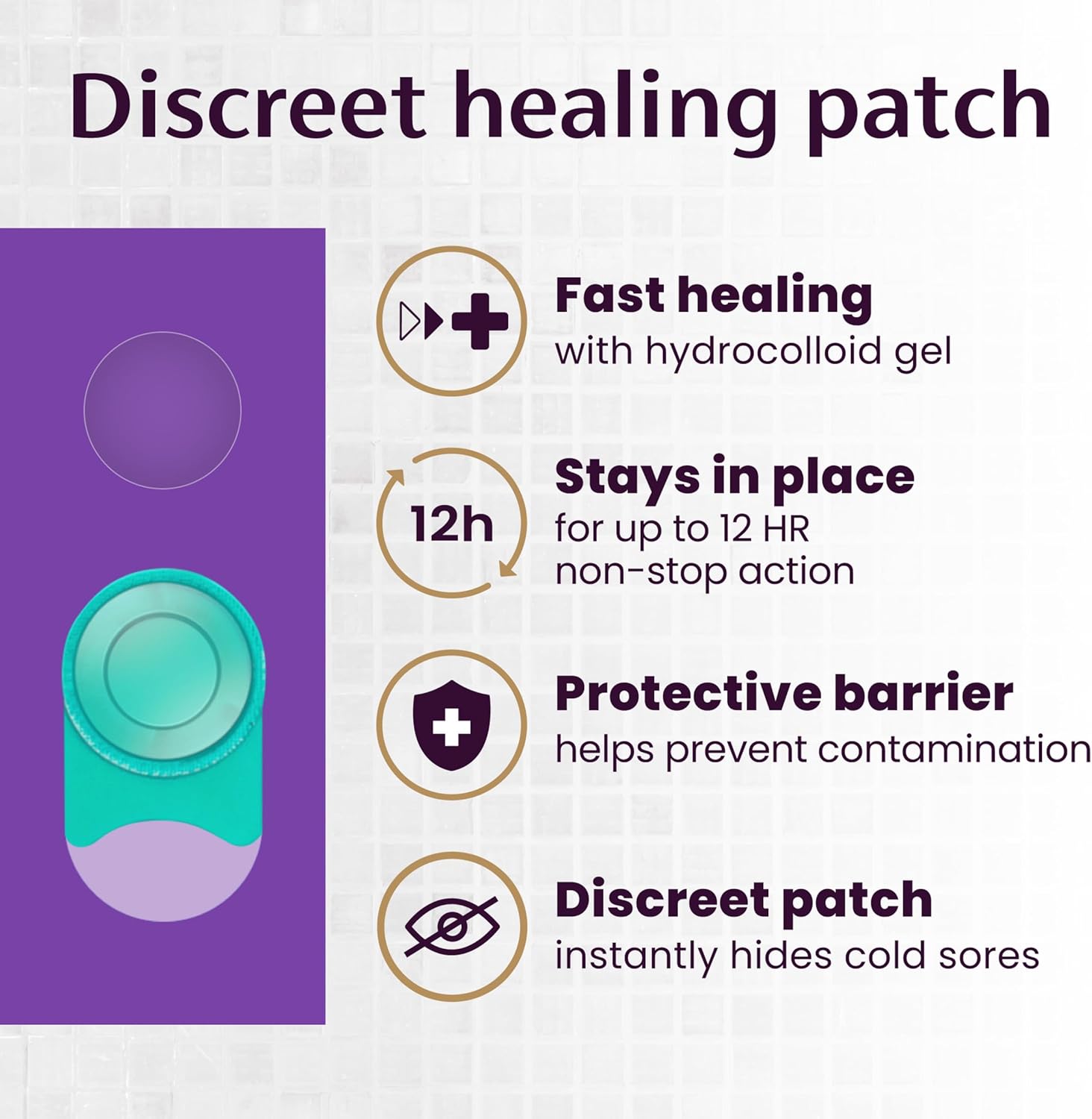 Mederma Cold Sore Discreet Healing Patch - Hydrocolloid Gel for Fast Healing, Relieves Pain, Redness & Swelling, Conceals Cold Sores, 15 Count (Pack of 4)