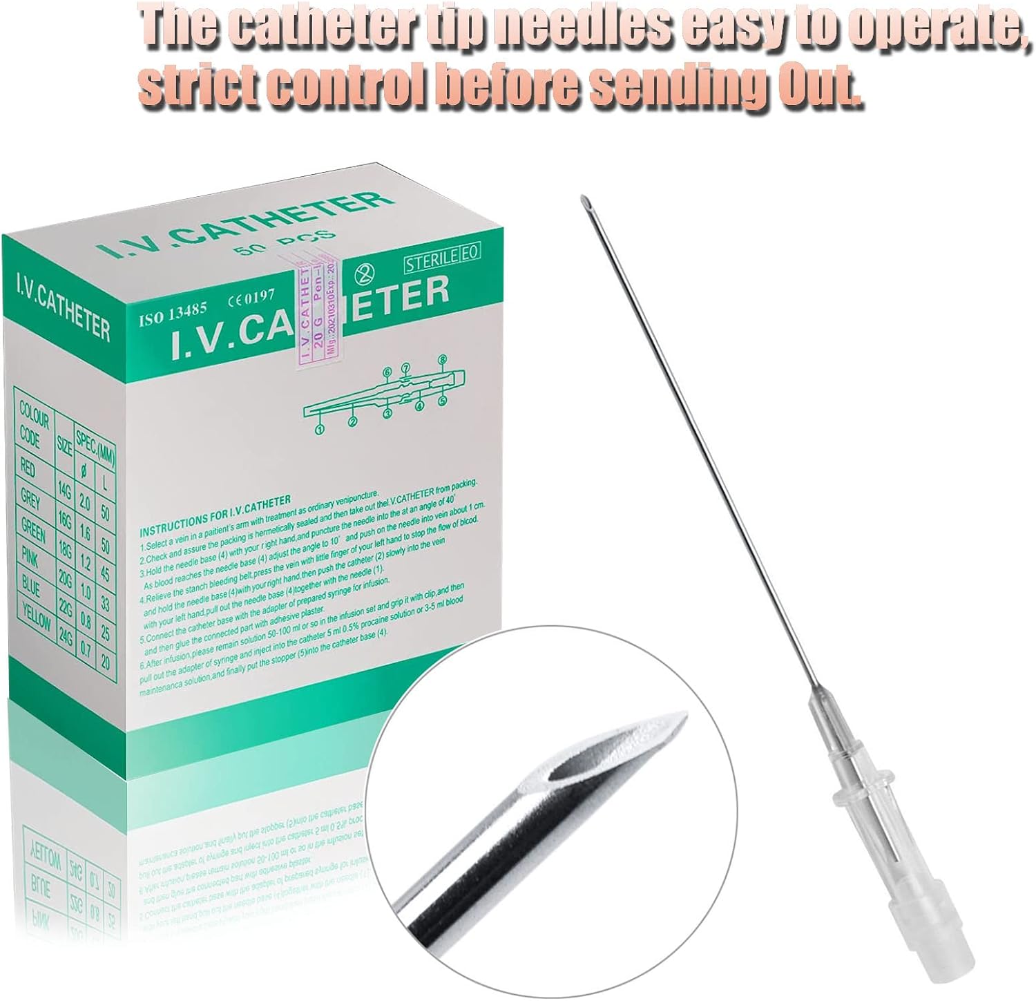 Ear Nose Piercing Needles 5pcs 14G/16G/18G/20G Body Piercing Needles Hollow Needles Kit For Belly Navel Nipple Piercing Stainless Steel Piercing Needles