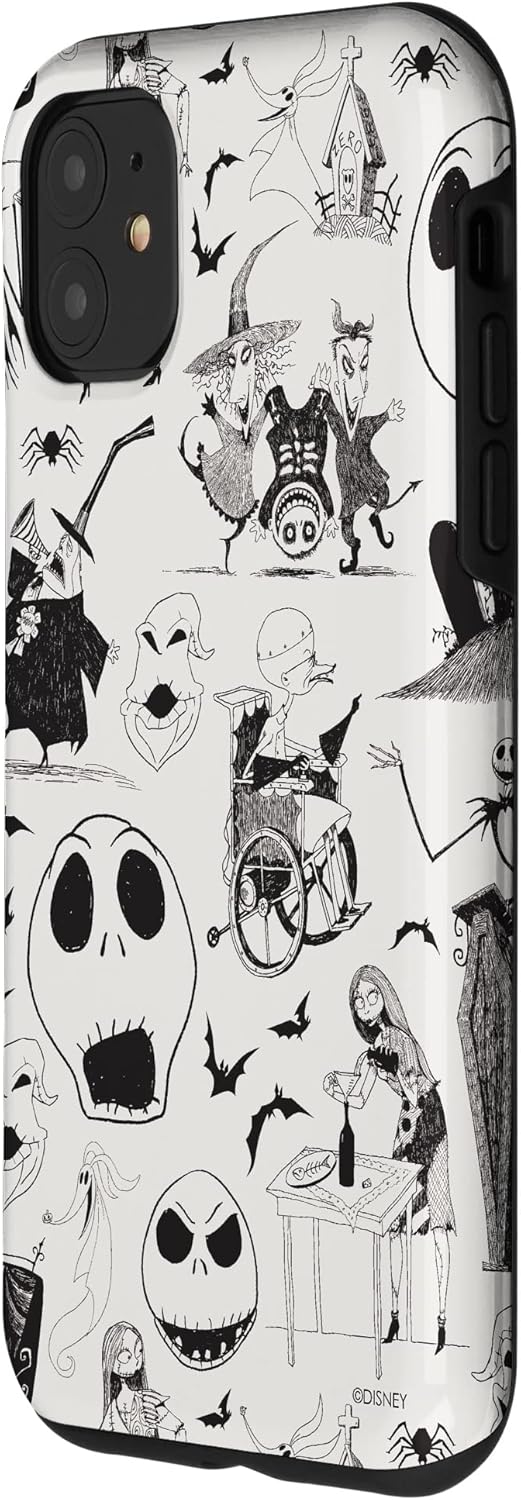 Tim Burton's The Nightmare Before Christmas Ink Print Case for iPhone 11