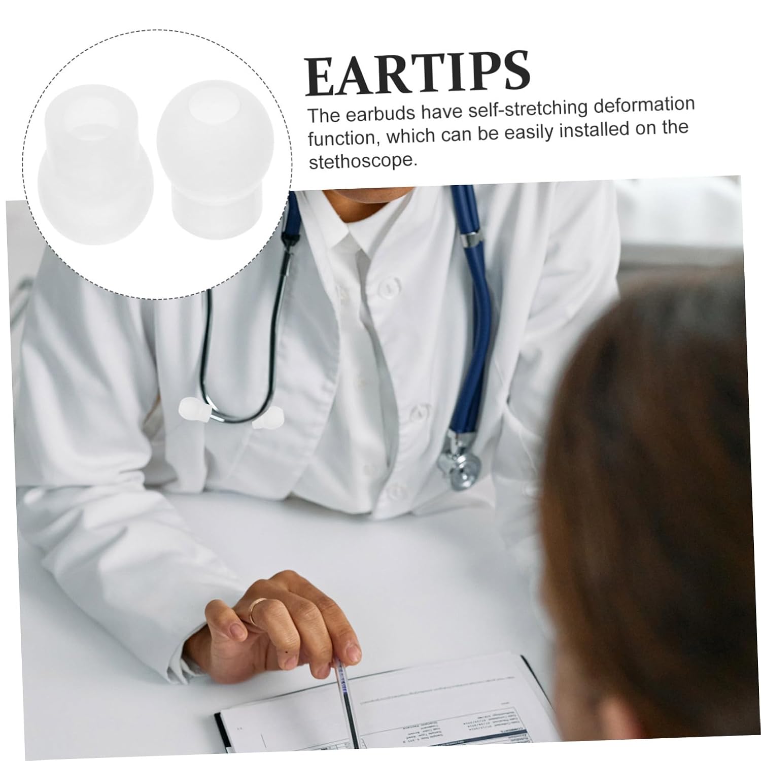 2 Pairs Replacement Earbud Tips Non- Non- Non- Non- Non- Ear Tips 2-Pack Earplug for Replacement