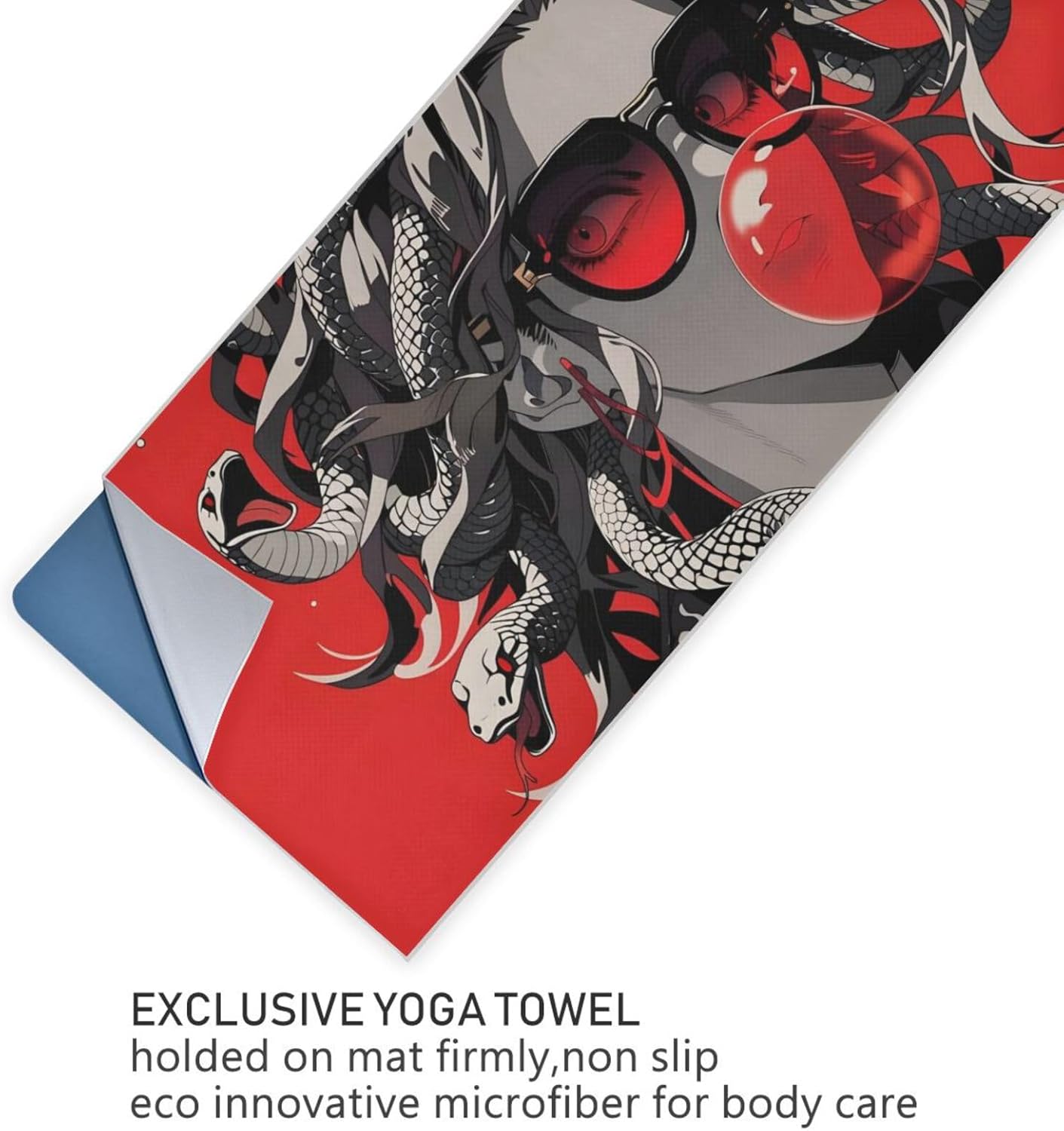 Snakes Bumble Hot Yoga Towel – Stylish, Non-Slip, Grip Dot, Super Absorbent, 27" x 73" - Yoga Mat Towels for Exercise, Fitness