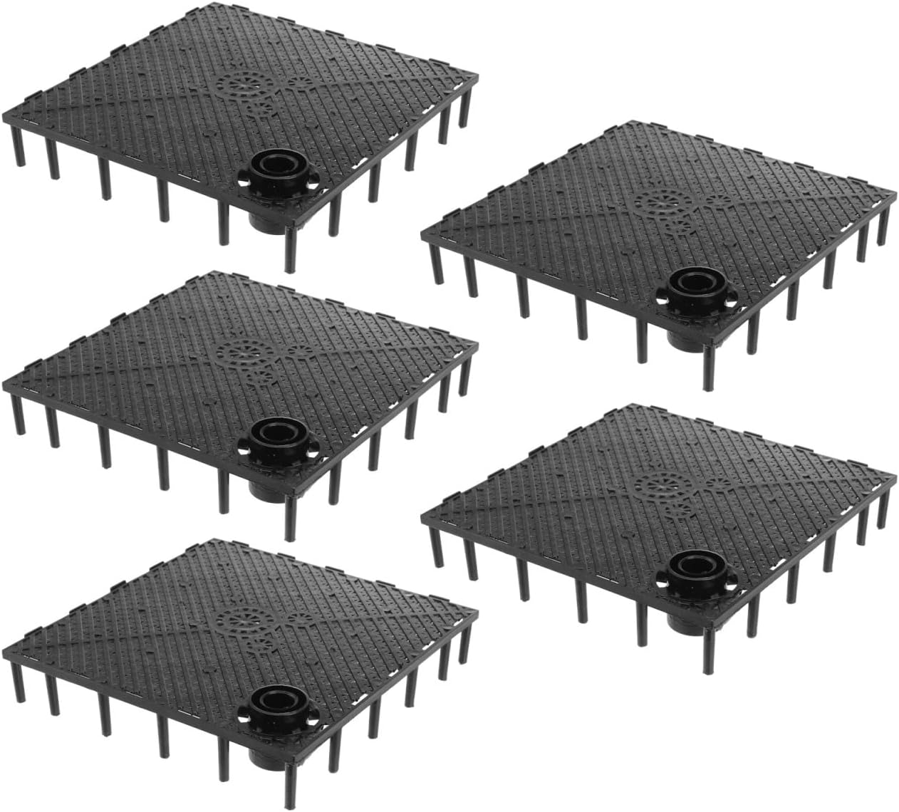 VANZACK 5Pcs Black Plastic Egg Crate Grid for Aquarium, Under Filter Board and Fish Tank Divider Tray with Connectors