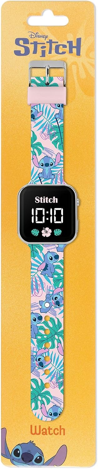 Disney Dzieci Lilo Stitch LED kwarcowy silikonowy pasek niebieski zegarek LAS4091 wielobarwny Nowoczesny