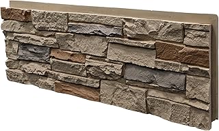 ROOMTEC 1-Pack Faux Stone Wall Covering Panels for Interior and Exterior Decor, PU Stone Veneer Exterior, Exterior Siding Panels for DIY Home Improvement Projects, 45.67" x 12.99"