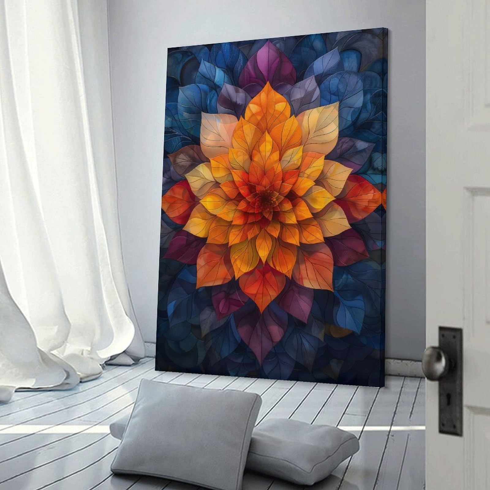 Junmoney Room Decor Wall Art Colorful Mandala Art, 16x24inch(40x60cm), for Workspace Walls, Study Corners Or Bedrooms, A Smart Decor Choice for Study Walls