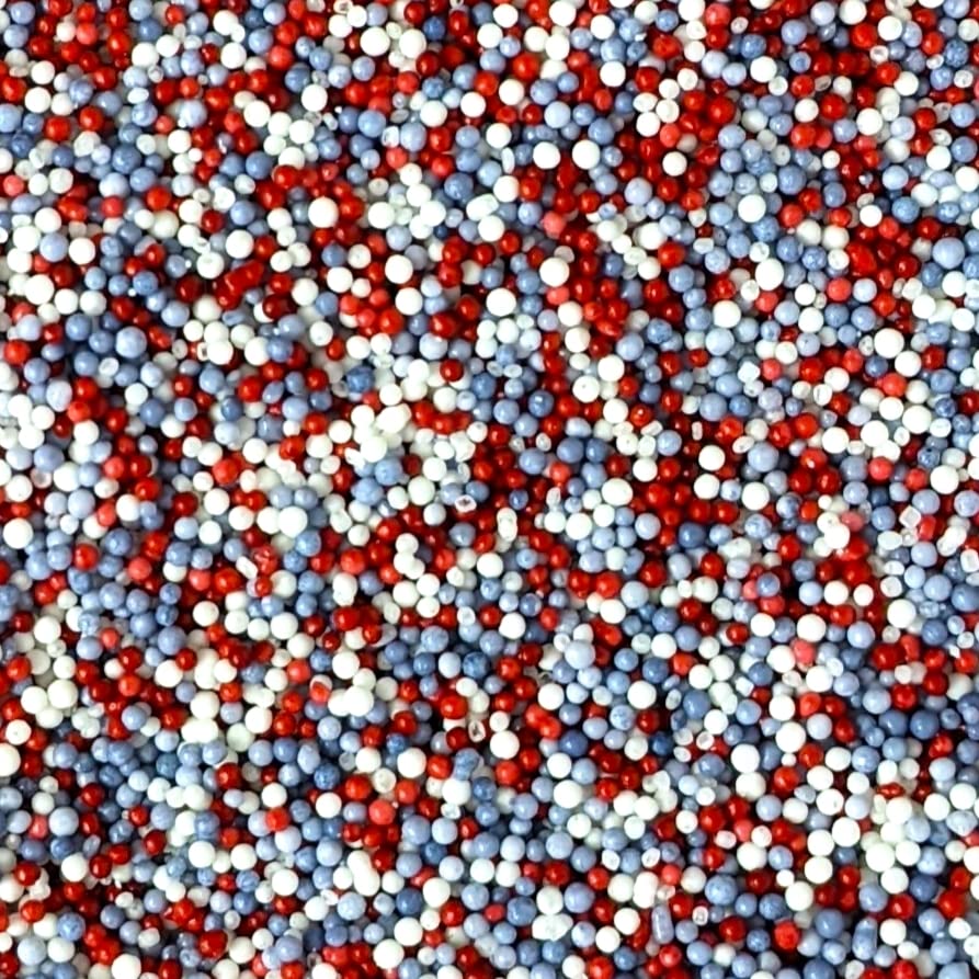 Red, White and Blue 100s 1000s Cake Sprinkles - 100g Edible Union Jack Hundreds & Thousands Cake Toppers Decorations Mini Balls Nonpareils