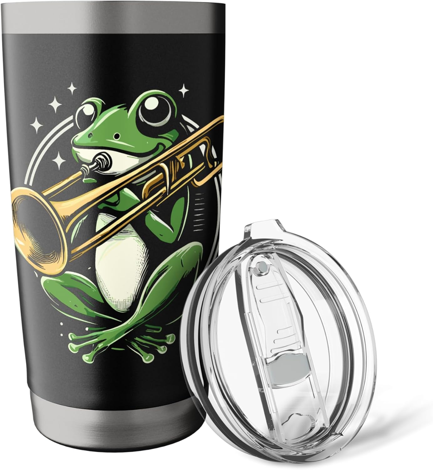 Frog Trombone Player Stainless Steel Insulated Tumbler - Image 5