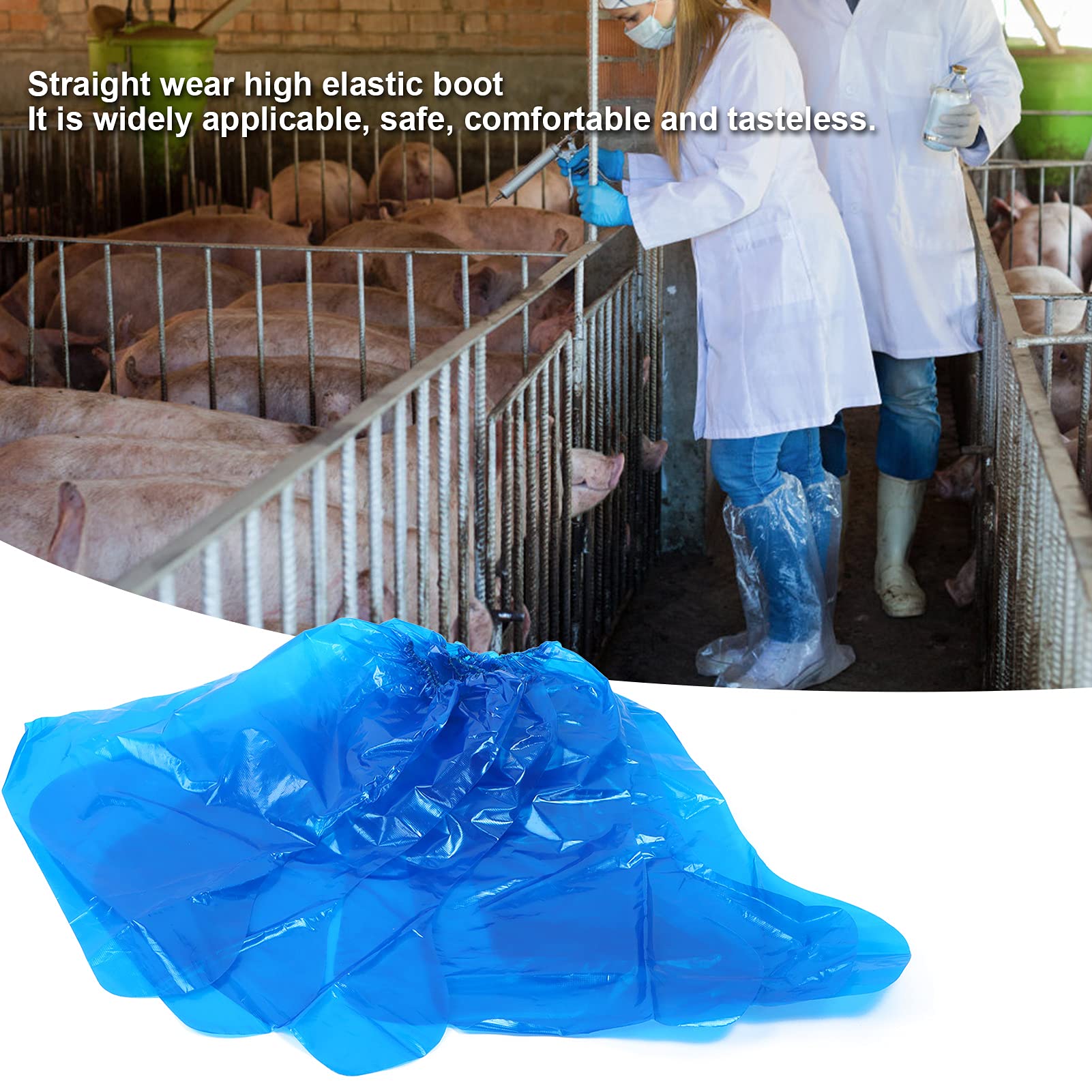 Cryfokt Copriscarpe Monouso Pieghevoli, Coperture Antiscivolo con Apertura Ampia, per Uso Interno e Protezione Pavimenti | Copriscarpe alti con elastico, spessi e usa e getta, per pioggia, e fattoria