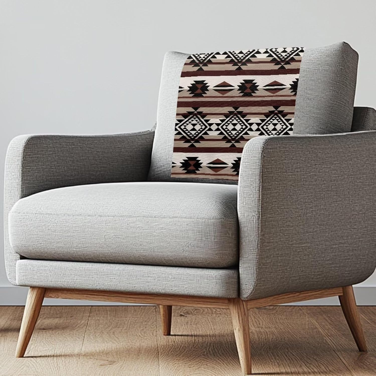 Headrest Cover Non Slip Sofa Covers Aztec Tribe Brown Design Furniture Slipcovers Couch Headrest Protector Fade Resistant Print Head Protector Cover for Sofa,Not Easy to String