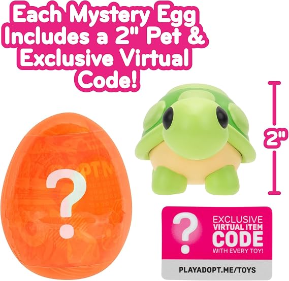 Adopt Me! Mystery Pets Blind Box Eggs Assortment 3 Pack - Series 4 - Limited Virtual Item Game Code - Collectible Mini Animal Toy Figure, Styles May Vary - Gift for Kids, Girls, Boys-6 Years and Up
