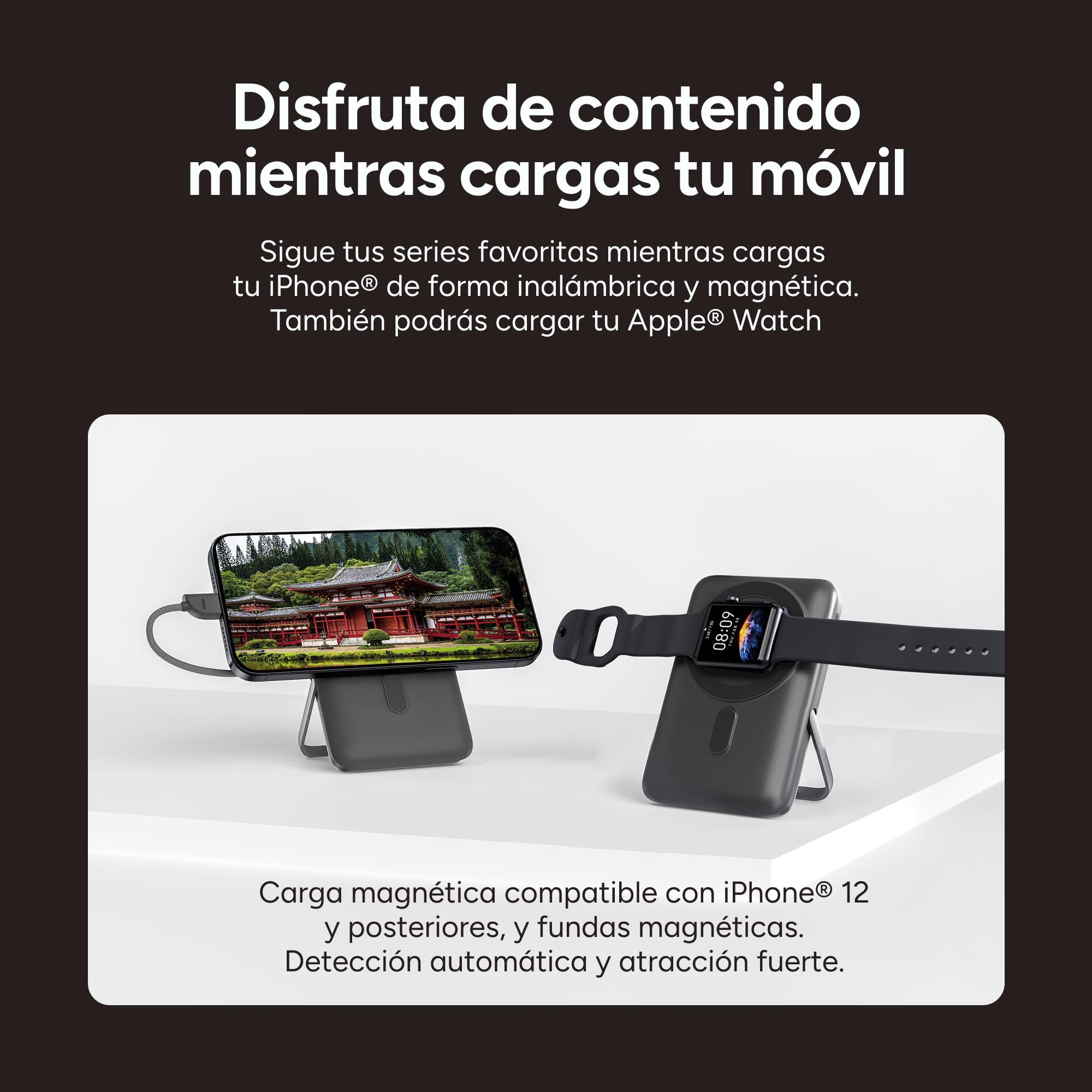 Ksix Bpb10pd22intsg Gris - Powerbank 10.000 Mah - Compatible Carga Magnética Apple® Y Applewatch®