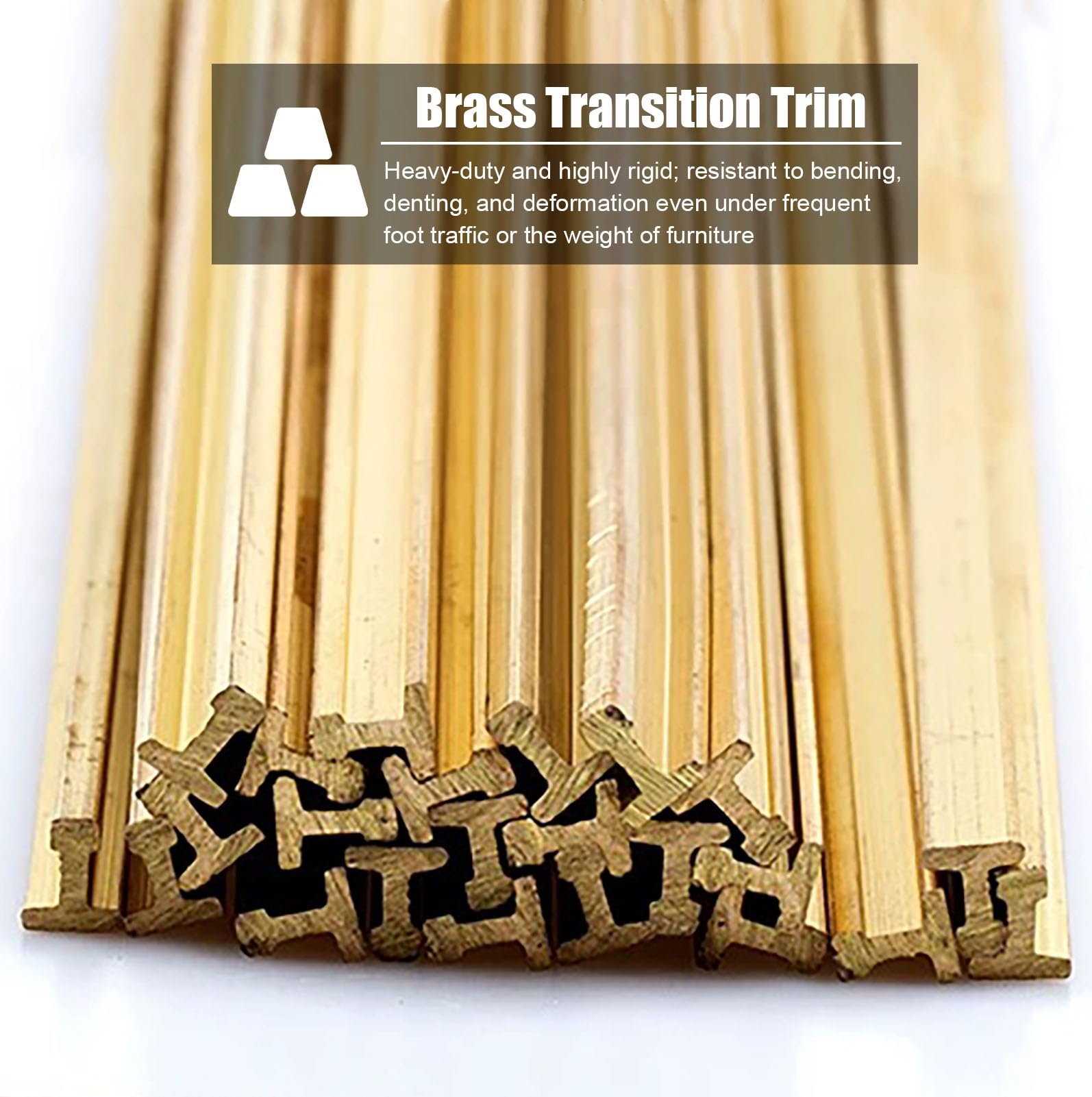 Profilo di Transizione Pavimento Profilo di Giunzione a T in Ottone | Profilo di Giunzione per Transizione Tra Pavimenti in Legno, Robusto Profilo di Raccordo per Sala(30x10mm (1.18x0.39in))