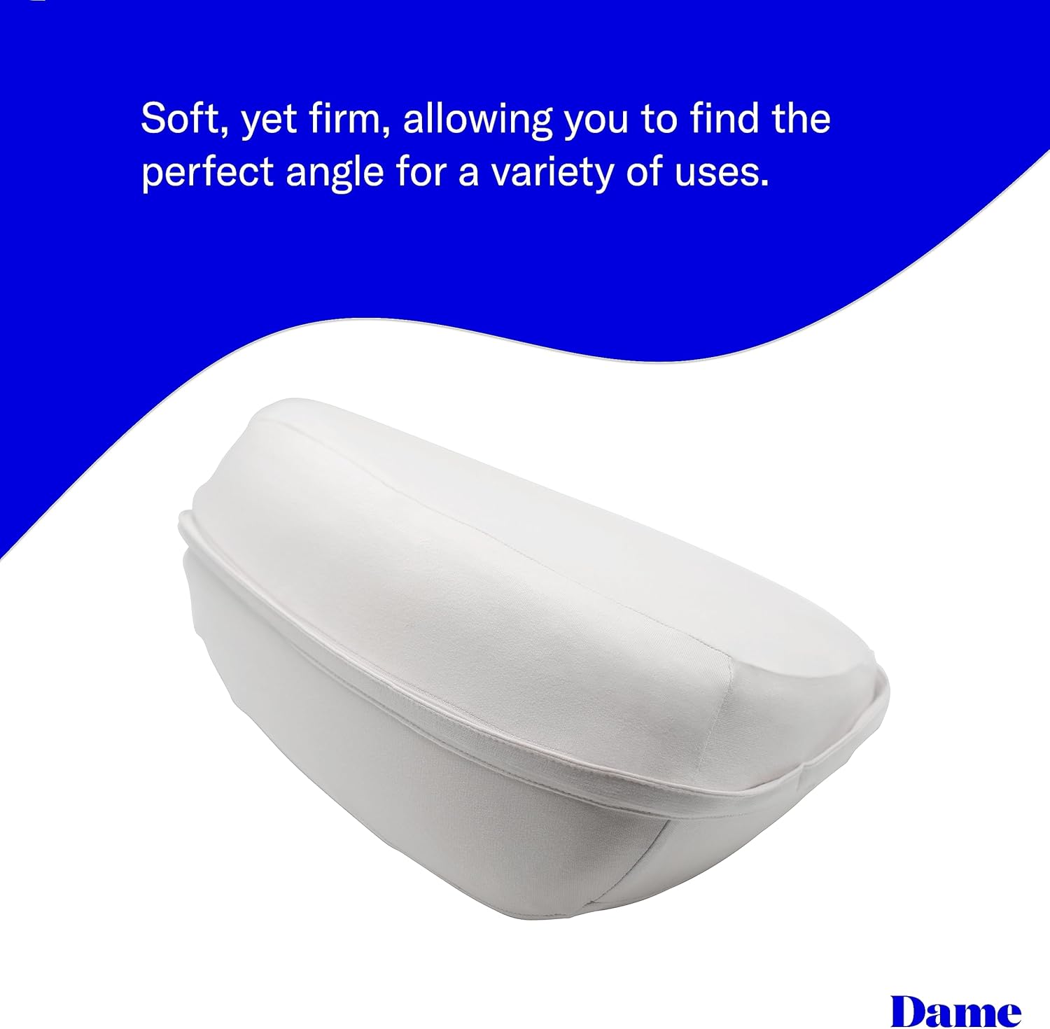 Dame Products Triangle Wedge Pillow for Couples - Support Cushion for Intimacy & Body Alignment - Bed Positioning Pillow with Washable Cover & Waterproof Liner - Oat Color
