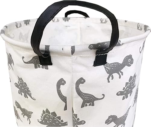 Miniatura 5 de ZUEXT Cesta de lavandería grande de dinosaurio de 19.7 x 15.7 pulgadas, impermeable, plegable, con asas, para ropa, habitación de niños, guardería,