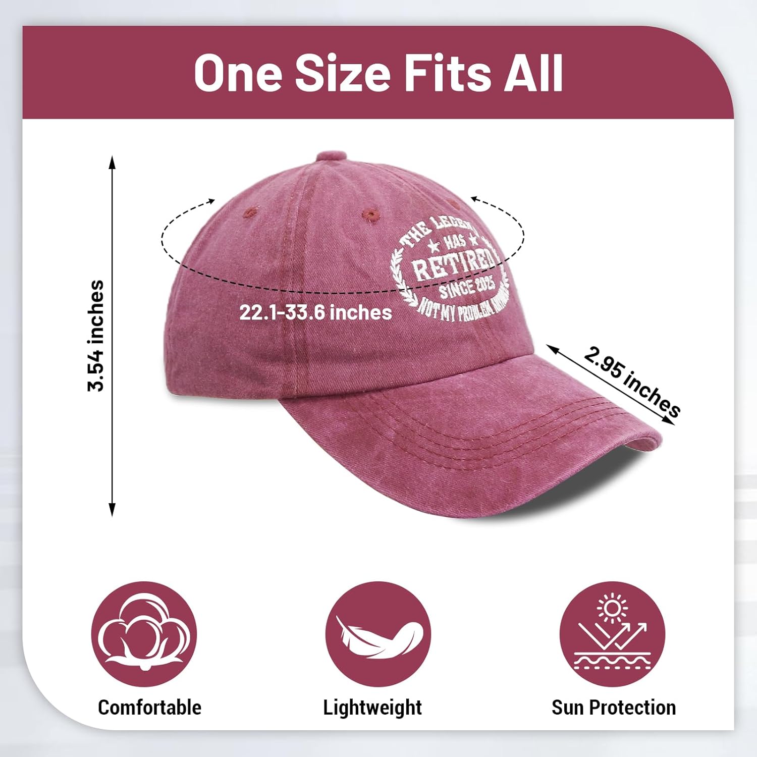 Retirement Gift for Woman, Funny Embroidered Hat for Friends Coworker, 2025 Personalized Retired Gifts for Women, Adjustable Baseball Cap for Mom Grandma-The Legend Has Retired Not My Problem Anymore - Image 4