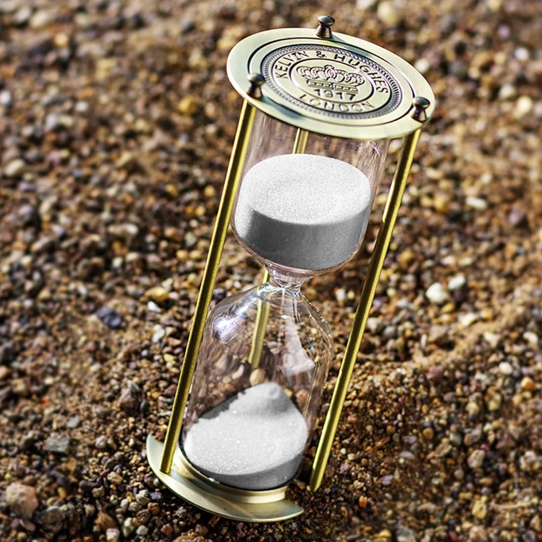 Vintage Sand Timer,30 Minute Hourglass,Antique Brass Sand Clock,Sand Watch 30 Min,Antiguo Reloj De Arena 30 Minuto,Metal Unique Sandglass for Gifts Games Kitchen Home Office Decoration