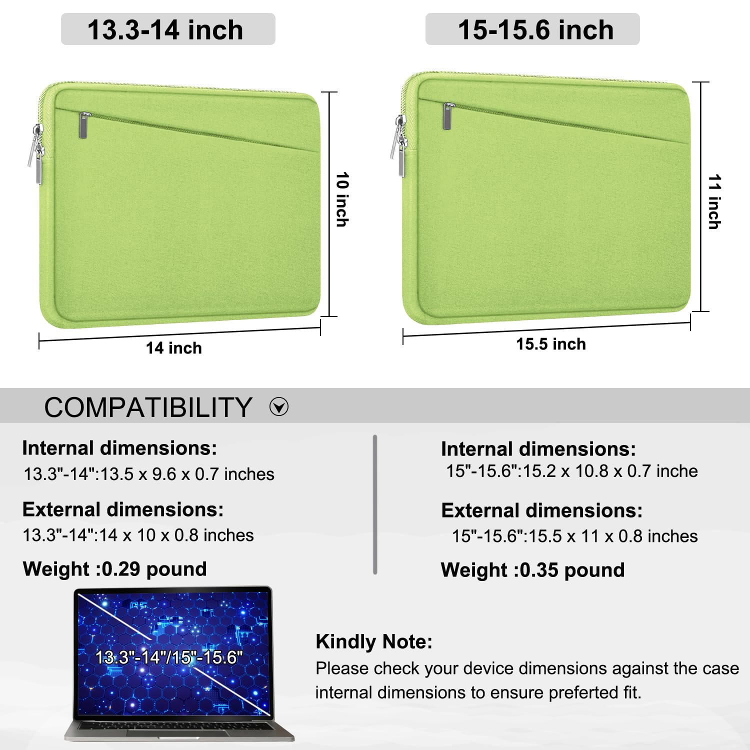 Light Green / 15.6 Inch