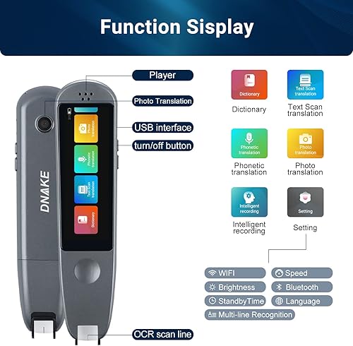 Miniatura 6 de SUFUL Lápiz escáner Bluetooth de aire, dispositivo de texto a voz para dislexia, bolígrafo de lectura de examen para estudiantes, reconocimiento de