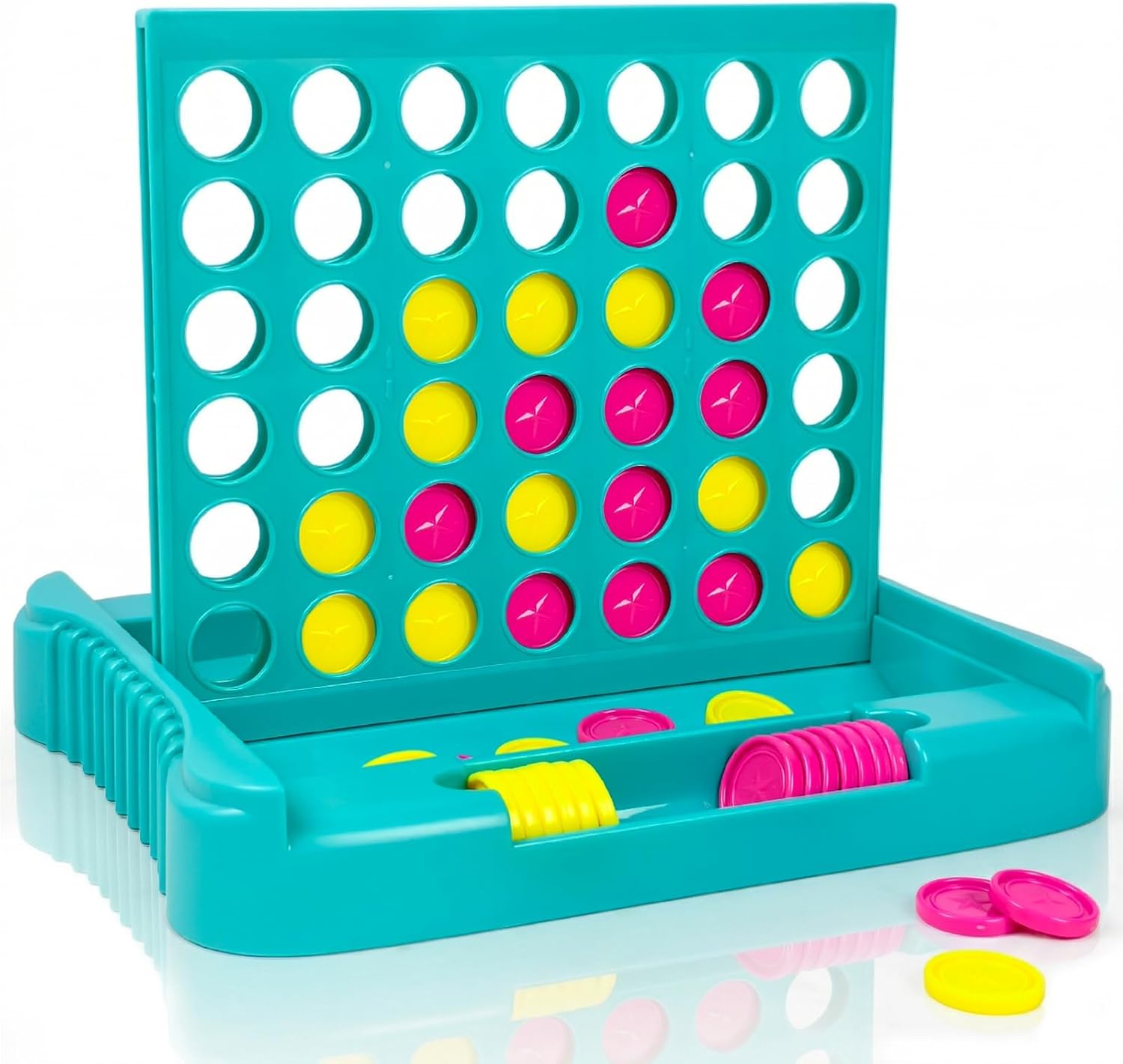 Pup Go 4 in a Row Board Games for Kids 3 4 5 6 7 8 9 Years Old, Family Board Game for Kids & Adults, Classic 2-Player Strategy Game with 6 Spare Discs, Perfect Educational Toy for Boys Girls (Green)