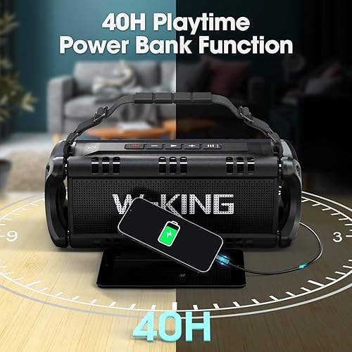 Miniatura 6 de W-KING - Altavoz Bluetooth, potente altavoz Bluetooth de 50 W, resistente al agua, gran altavoz portátil para exteriores inalámbrico para graves