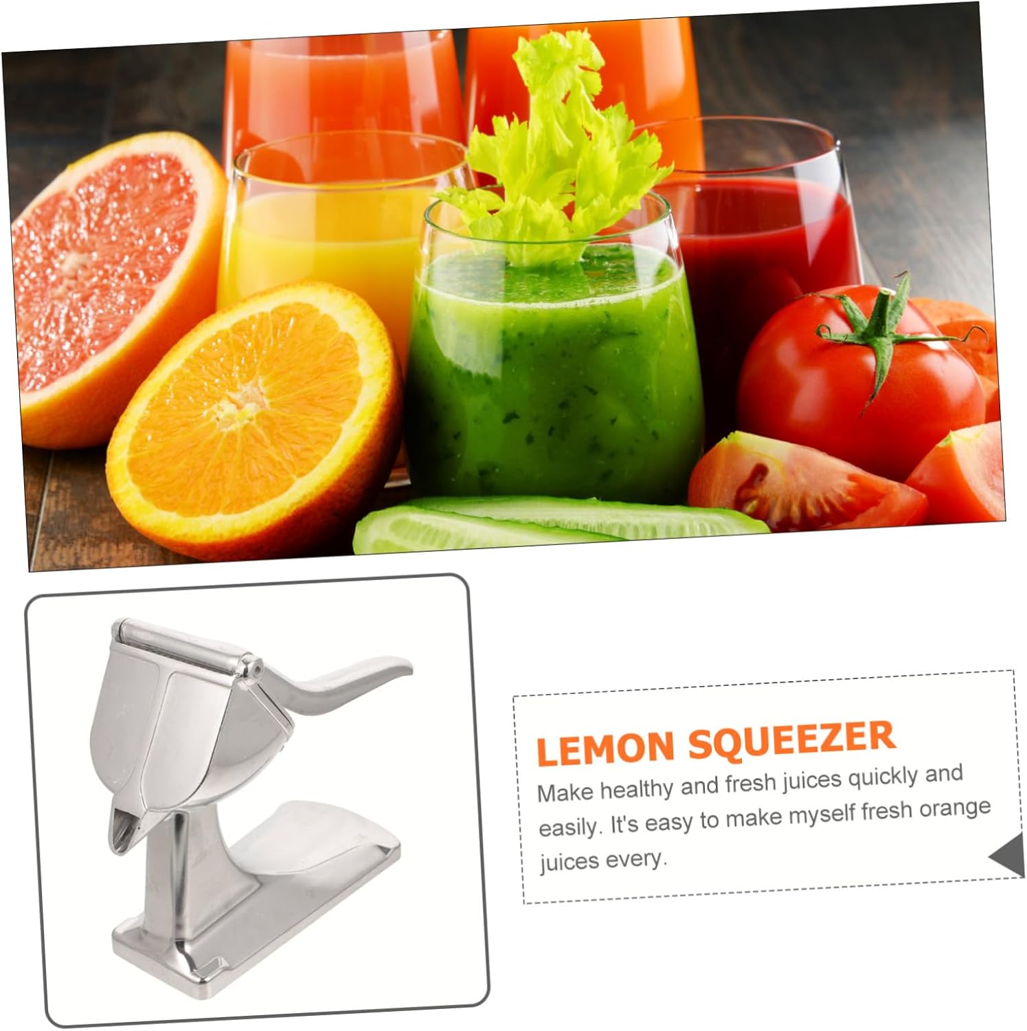 Manual Citrus Extractor Tool Hand Press Fruit Juicer for Lemon Orange Pomegranate Convenient Handheld Squeezer for Fresh Juice at Home Kitchen and Juice Bars