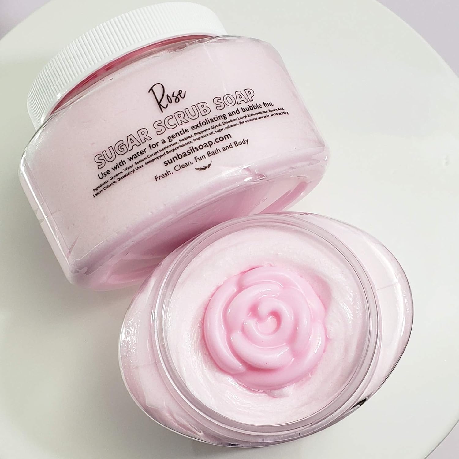 Rose Whipped Sugar Scrub Soap. Bath Gifts for women. Valentines Day